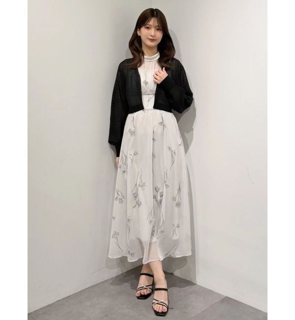 MERCURYDUO「花柄バックレースアップワンピース」|ワンピース|