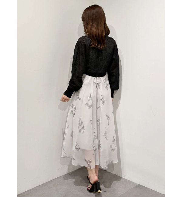 MERCURYDUO「花柄バックレースアップワンピース」|ワンピース|