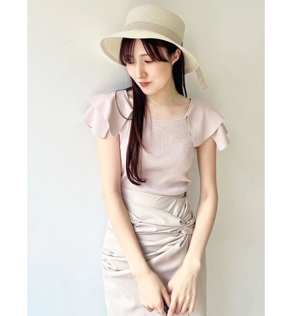 MERCURYDUO「ダブルラッフルコンパクトニット」|ニット・セーター|