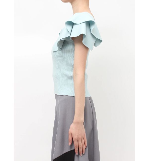 MERCURYDUO「ダブルラッフルコンパクトニット」|ニット・セーター|