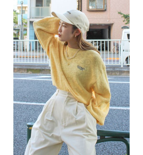 Ungrid「【WEB限定】エンブロイダリーコットン混スラブニット」|ニット・セーター|