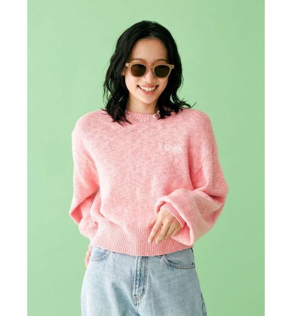 Ungrid「【WEB限定】エンブロイダリーコットン混スラブニット」|ニット・セーター|