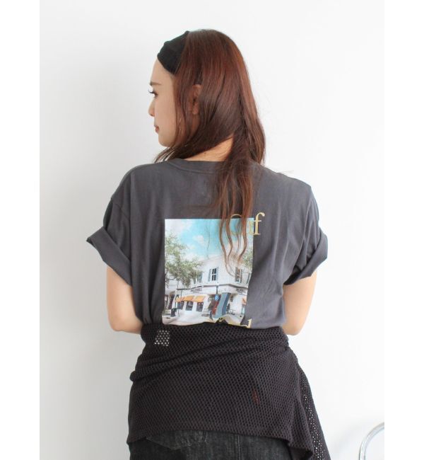 Ungrid「バックフォトプリントTee」|Tシャツ・カットソー|チャコールグレー