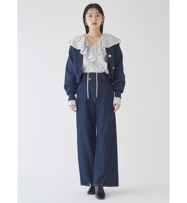 LAGUNAMOON「ワイドフレアデニムパンツ」|デニム|