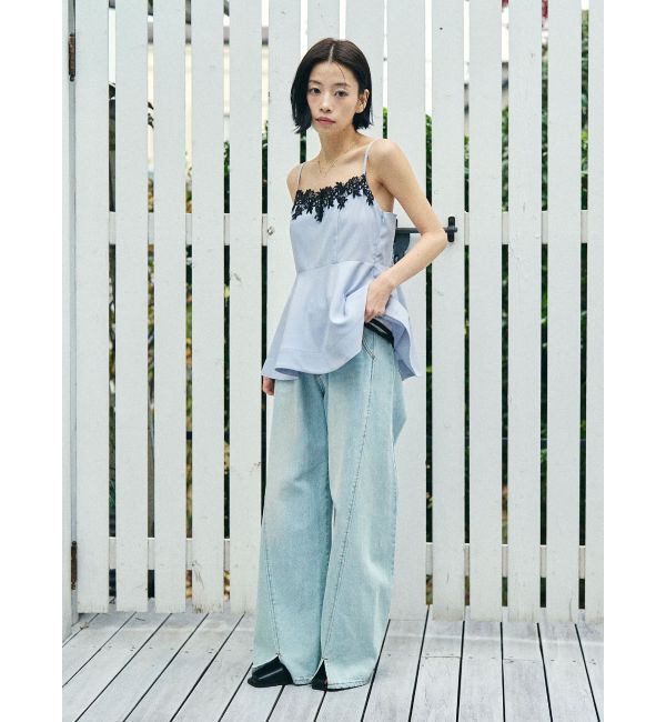 LAGUNAMOON「ワイドフレアデニムパンツ」|デニム|