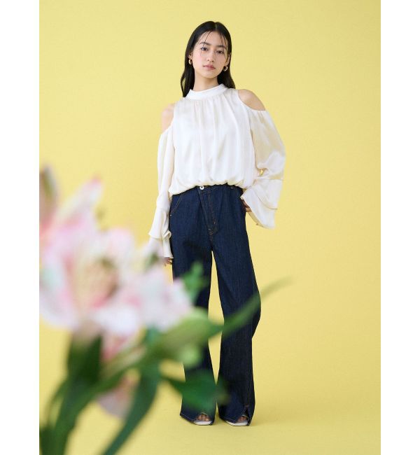 LAGUNAMOON「ワイドフレアデニムパンツ」|デニム|