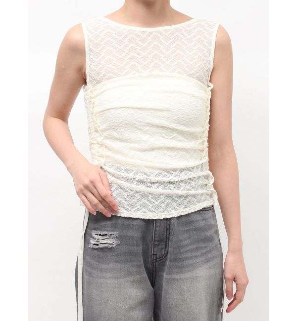 LAGUNAMOON「ドロストレースカットトップス」|Tシャツ・カットソー|アイボリー