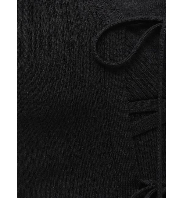 LAGUNAMOON「タッセルリボンリブカーディガン」|カーディガン|