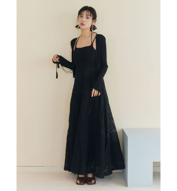 LAGUNAMOON「タッセルリボンリブカーディガン」|カーディガン|