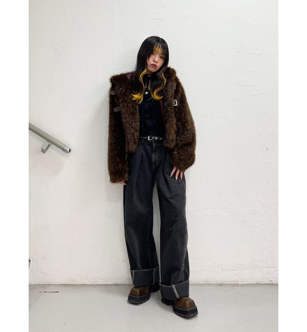 jouetie「ベルトフードファージャケット」|ブルゾン・スタジャン|