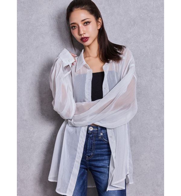 GYDA「オーバーラメシアーシャツ」|シャツ・ブラウス|オフホワイト