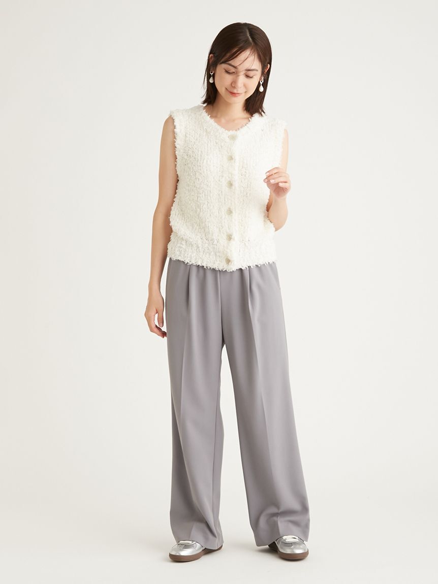 emmi atelier「【10th】emmiロゴジャガードゴムタックパンツ」|チノ|