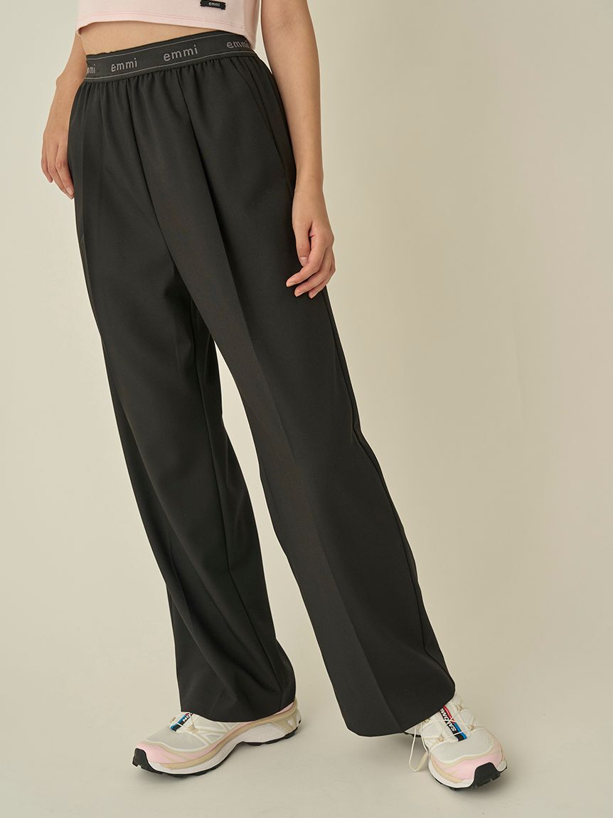 emmi atelier「【10th】emmiロゴジャガードゴムタックパンツ」|チノ|