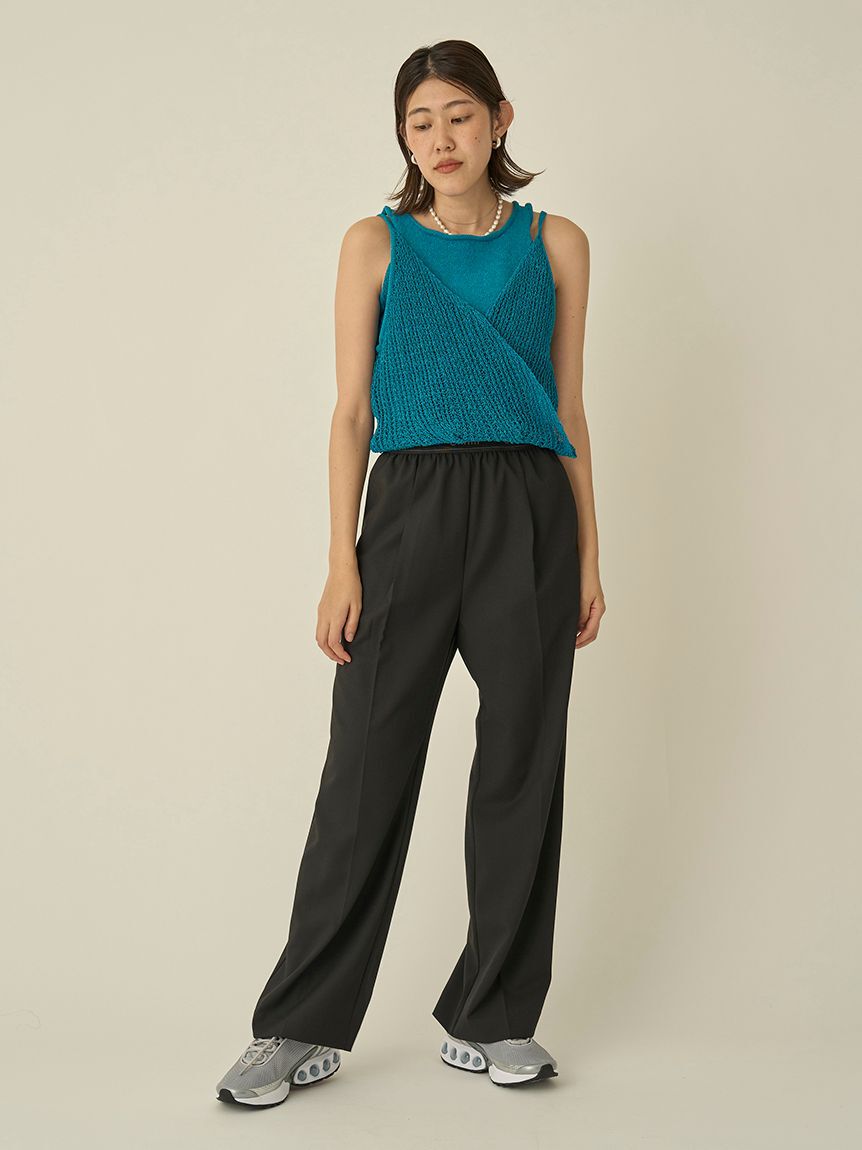 emmi atelier「【10th】emmiロゴジャガードゴムタックパンツ」|チノ|