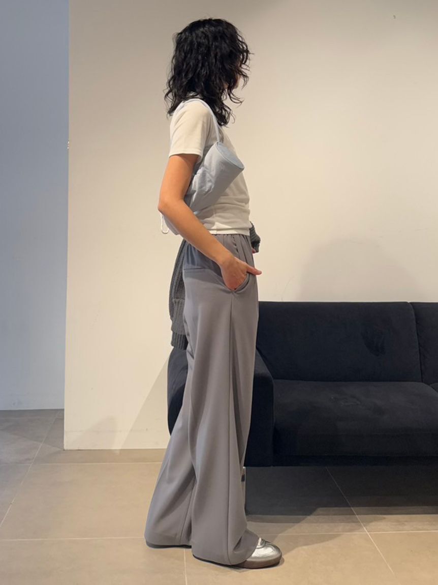 emmi atelier「【10th】emmiロゴジャガードゴムタックパンツ」|チノ|