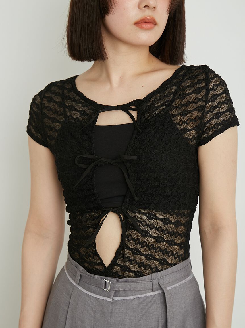LILY BROWN Lingerie「【LILY BROWN Lingerie】レーシーリボンボディスーツ」|Tシャツ・カットソー|