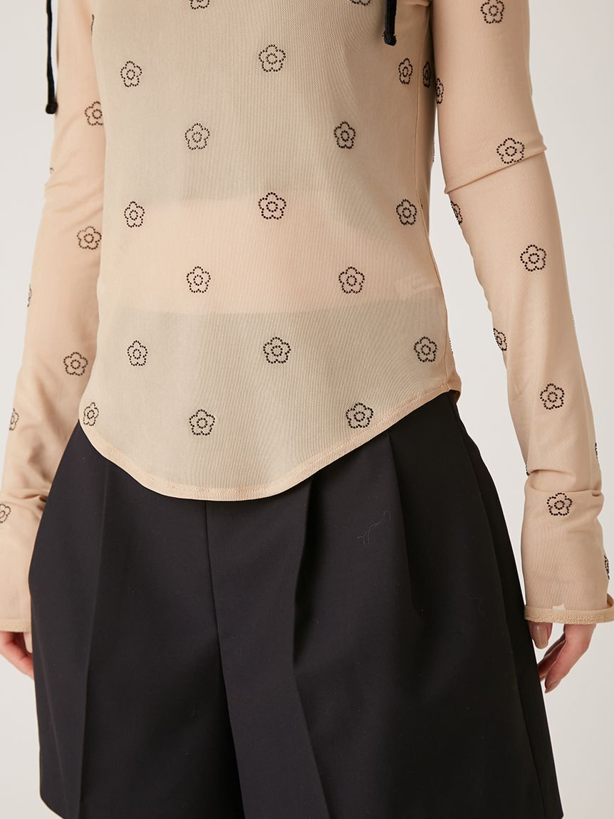 LILY BROWN「【LILY BROWN&times;MARY QUANT】デイジー柄シアーチュールトップス」|Tシャツ・カットソー|