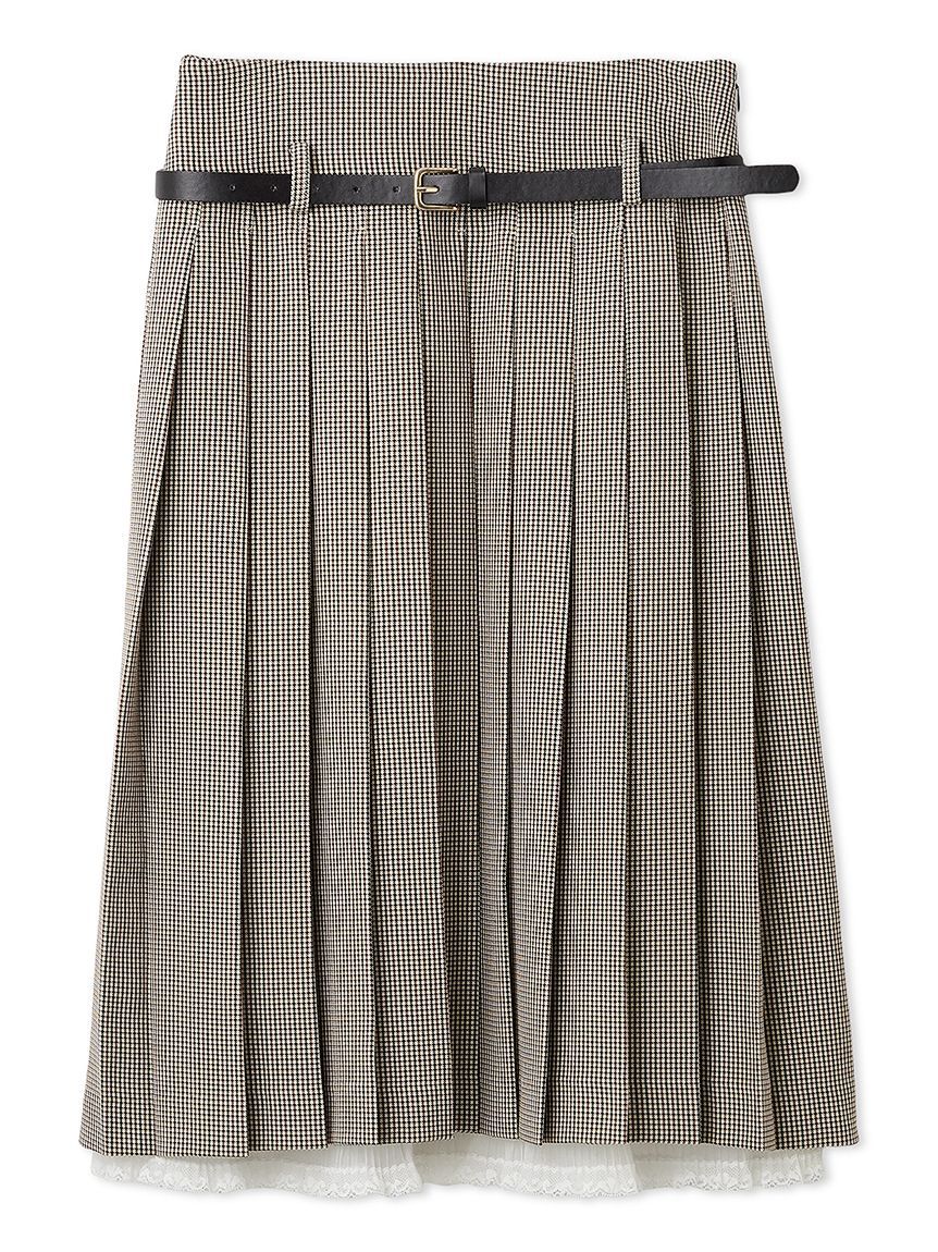 LILY BROWN「ベルト付きレースプリーツスカート」|スカート|