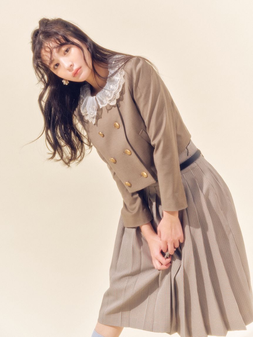 LILY BROWN「ベルト付きレースプリーツスカート」|スカート|