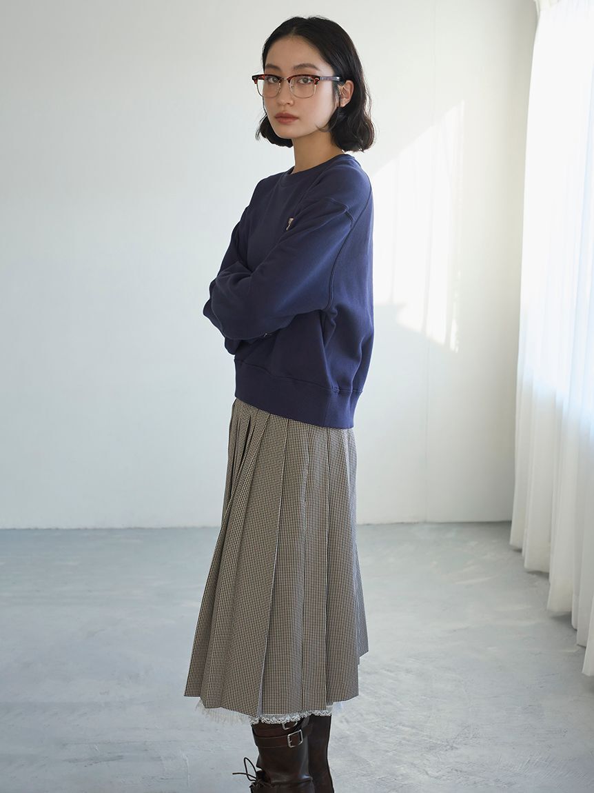 LILY BROWN「ベルト付きレースプリーツスカート」|スカート|