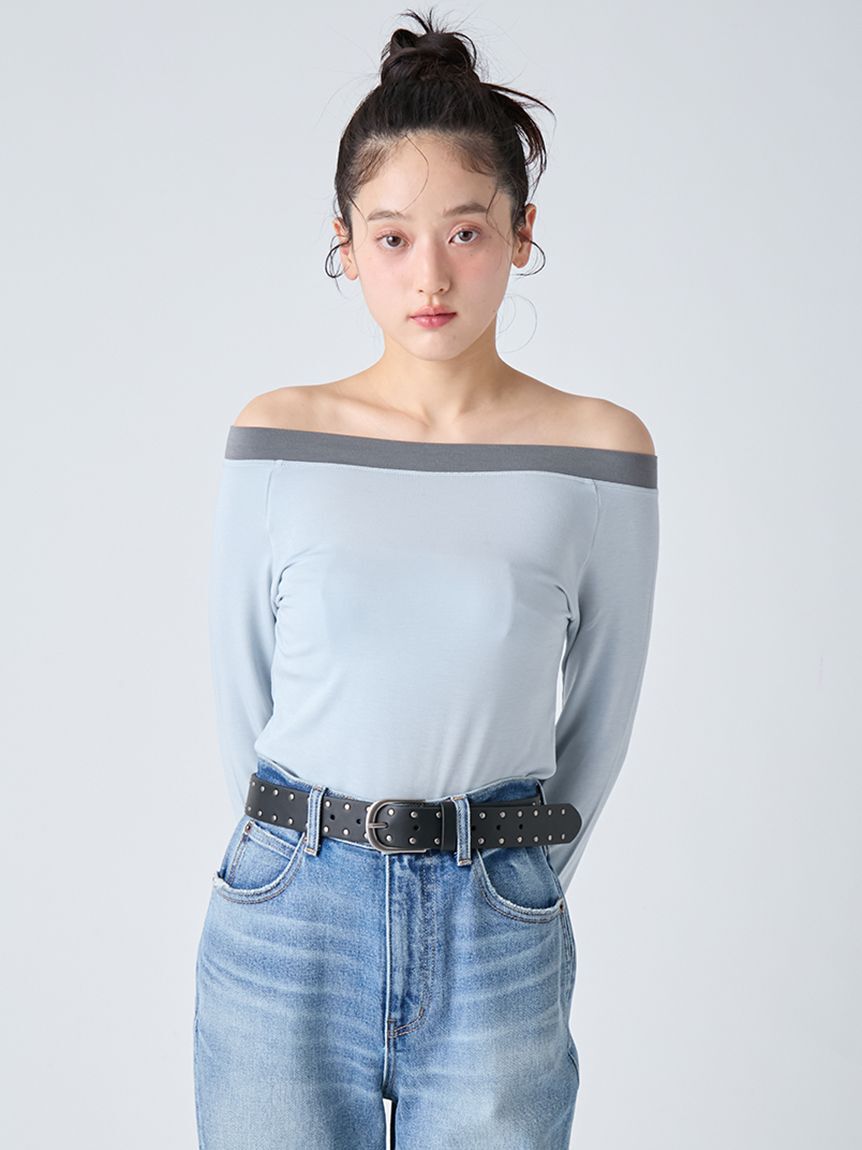 LILY BROWN Lingerie「【LILY BROWN Lingerie&times;FRUIT OF THE LOOM】2wayオフショルダートップス」|Tシャツ・カットソー|