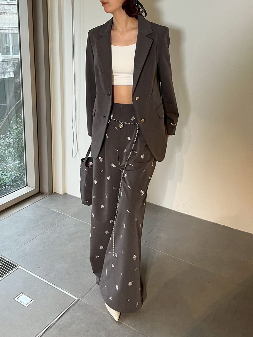 LILY BROWN「【LILY BROWN&times;KEITA MARUYAMA】sakuraエンブロイダリートラウザーズ」|チノ|