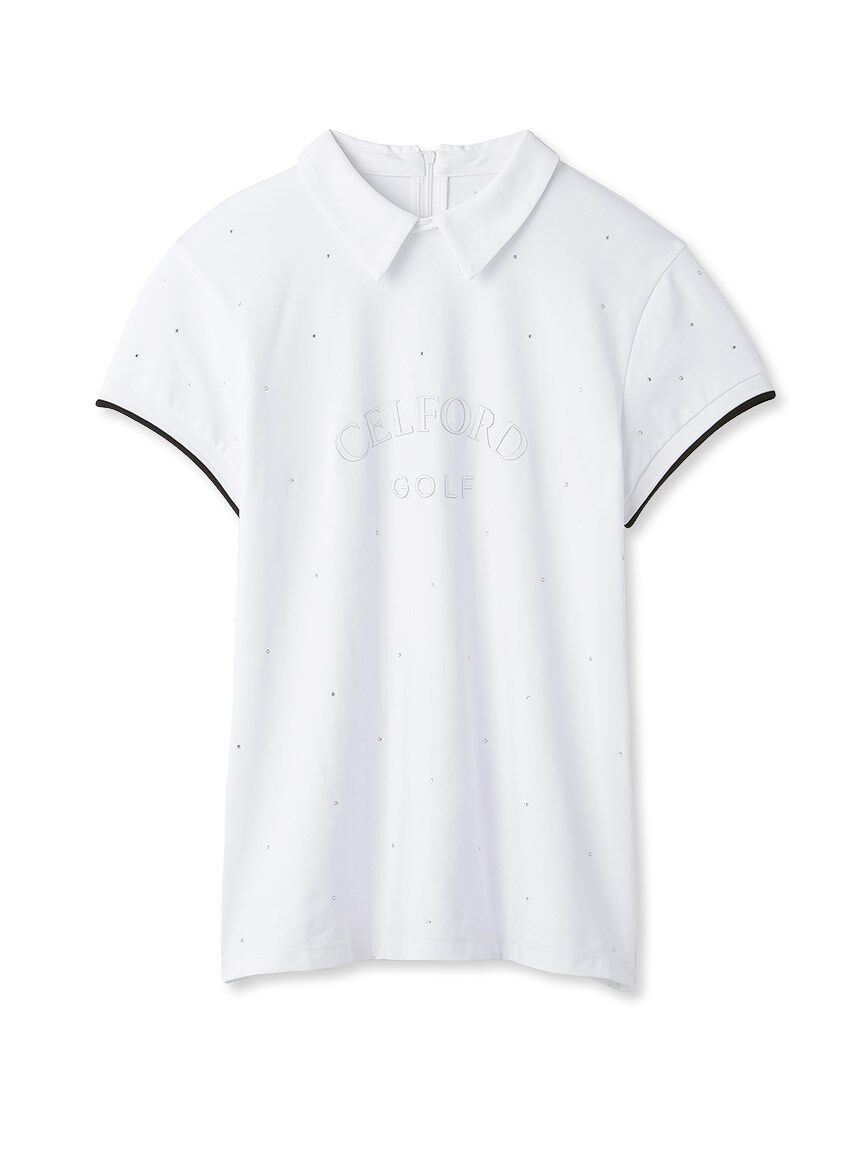 CELFORD「【CELFORD GOLF】　襟付きラインストーンプリントＴ」|その他|WHT