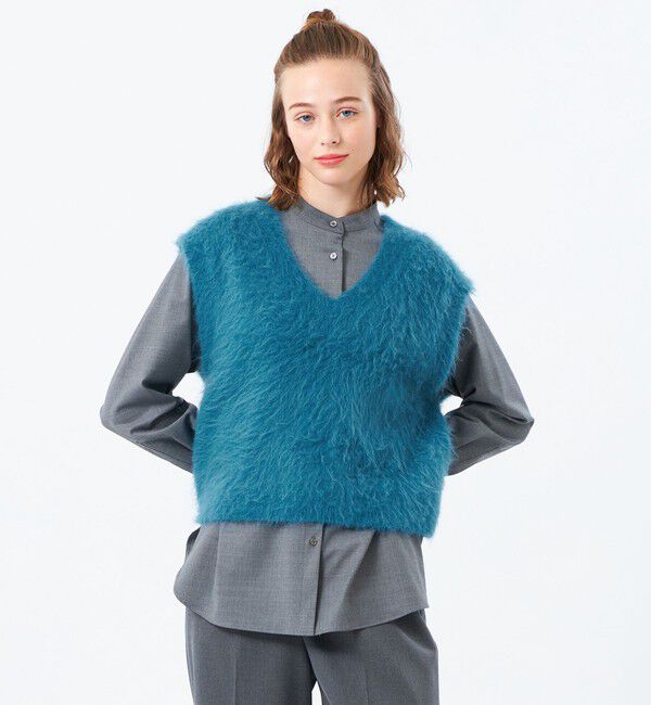 MACKINTOSH PHILOSOPHY「アルパカシャギーニットベスト」|ニット・セーター|ブルー