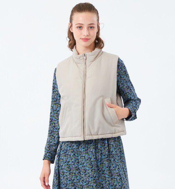 MACKINTOSH PHILOSOPHY「スタンドカラーパデットベスト」|ブルゾン・スタジャン|ベージュ