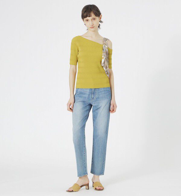  「スカーフコンビカットアウトニット」|ニット・セーター|