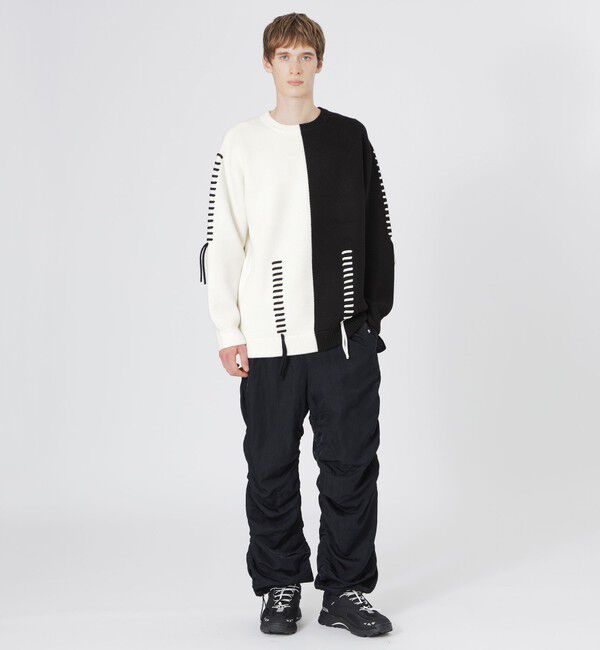  「バイカラーポイントスレッドプルオーバー」|ニット・セーター|