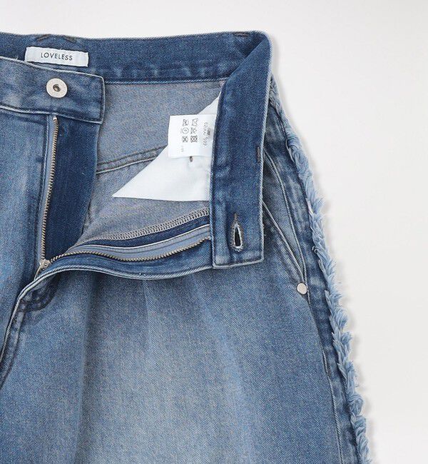  「サイドフリンジワイドデニム」|デニム|