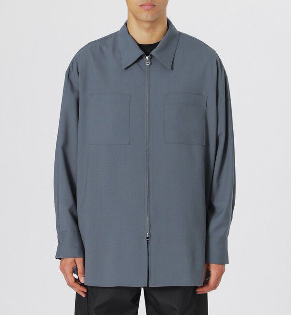  「ウールミックスポプリンジップシャツ」|シャツ・ブラウス|