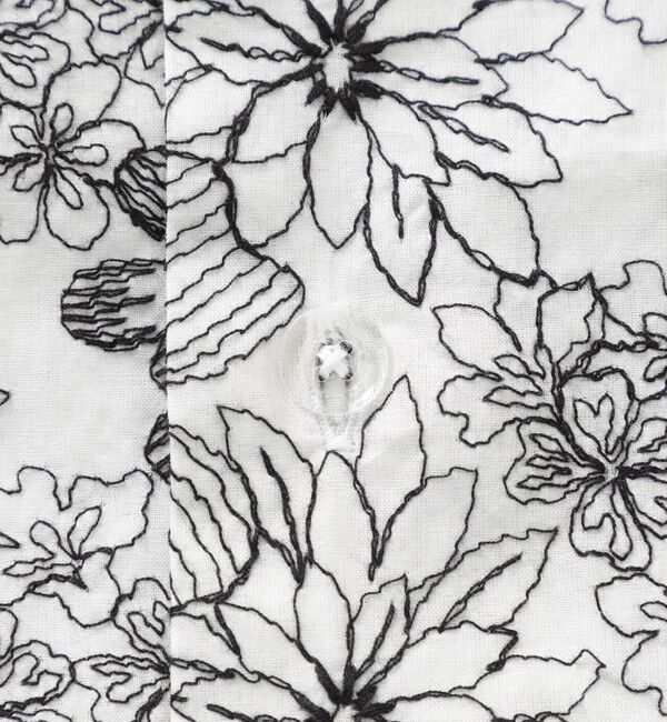  「フラワーエンブロイダリーオープンカラーショートスリーブシャツ」|シャツ・ブラウス|