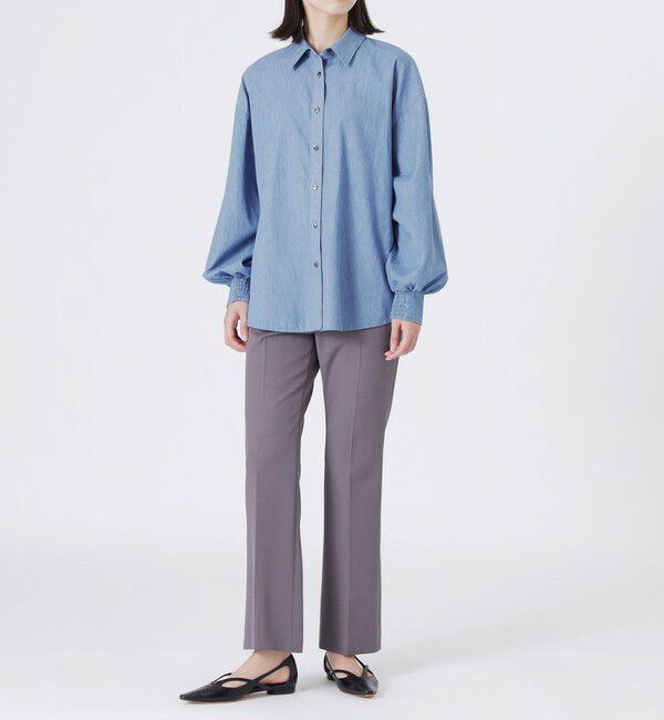  「デニムバックギャザーブラウス」|シャツ・ブラウス|