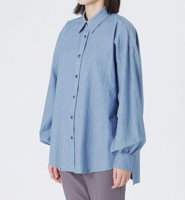  「デニムバックギャザーブラウス」|シャツ・ブラウス|