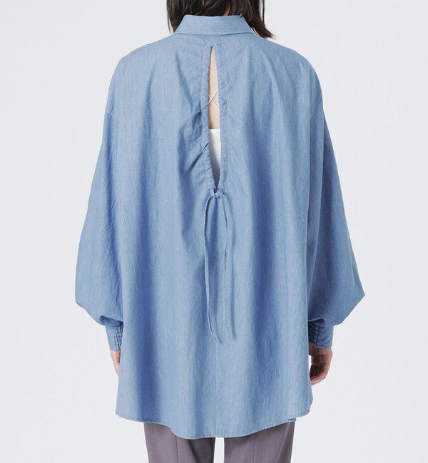  「デニムバックギャザーブラウス」|シャツ・ブラウス|