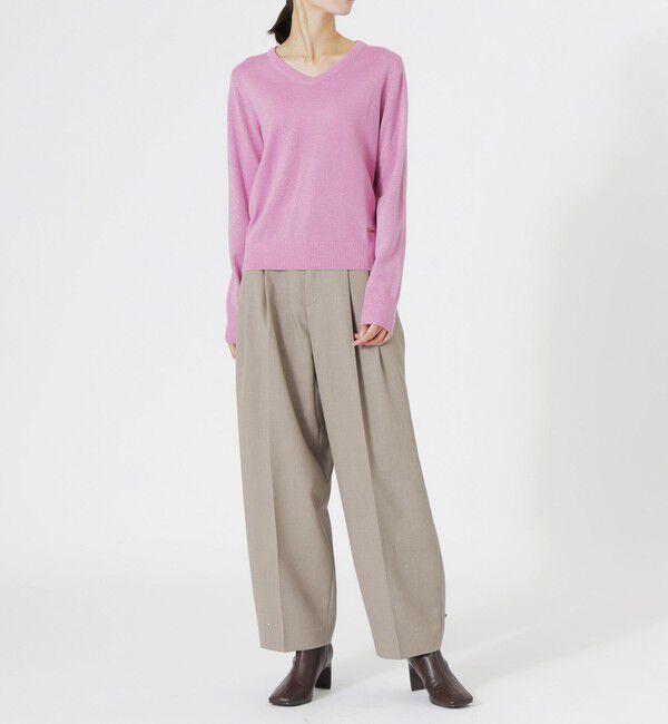  「ラメハイゲージVネック」|ニット・セーター|