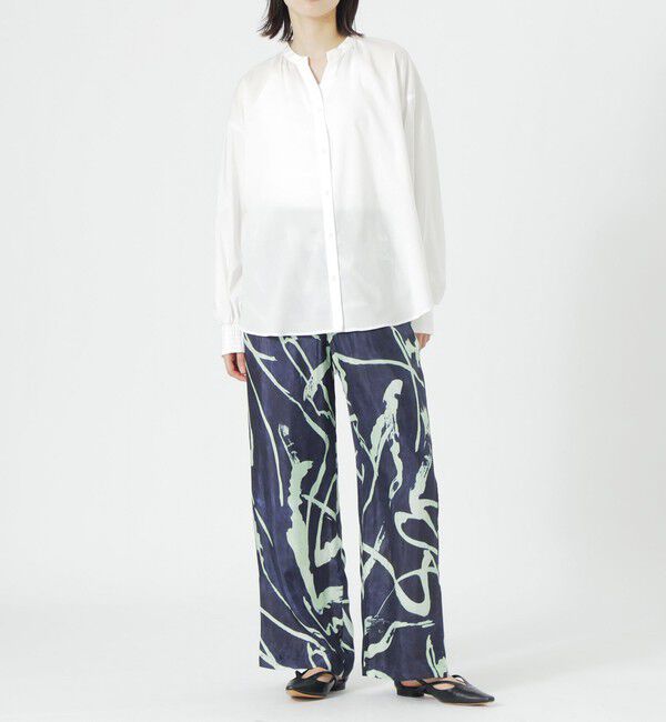  「リネンミックスギャザーブラウス」|シャツ・ブラウス|