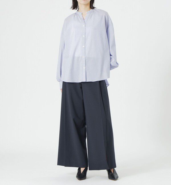  「リネンミックスギャザーブラウス」|シャツ・ブラウス|