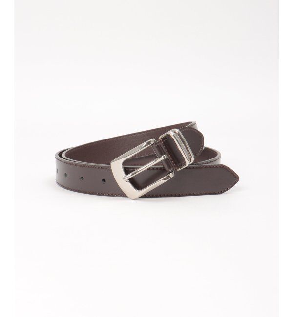 ikka「30mm ダブルカンレザーベルト」|ダウンベスト・ベスト|ダークブラウン