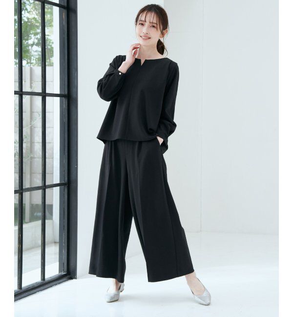 IKKA LOUNGE「GOKU楽 長袖フレアセット」|ワンピース|