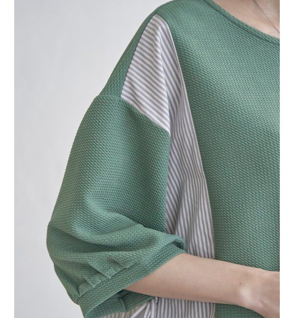 ikka「異素材切り替えサイドリボンプルオーバー」|その他|