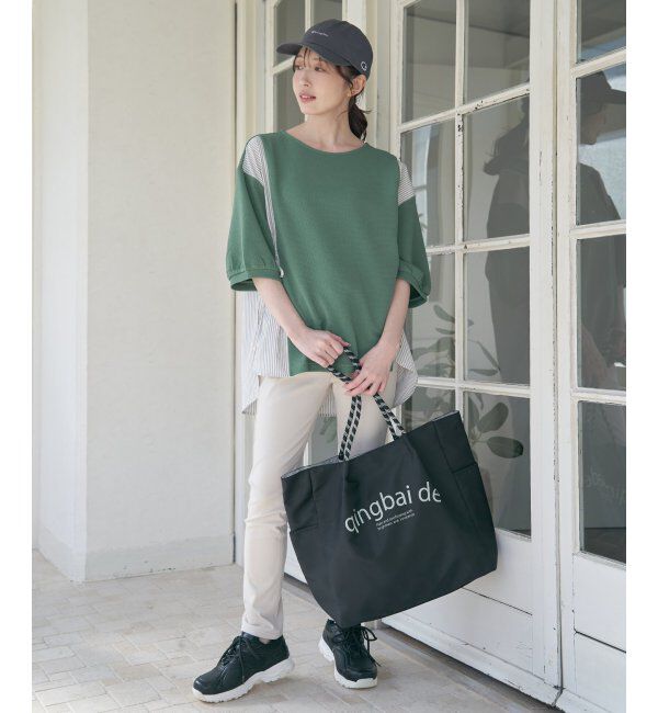 ikka「異素材切り替えサイドリボンプルオーバー」|その他|