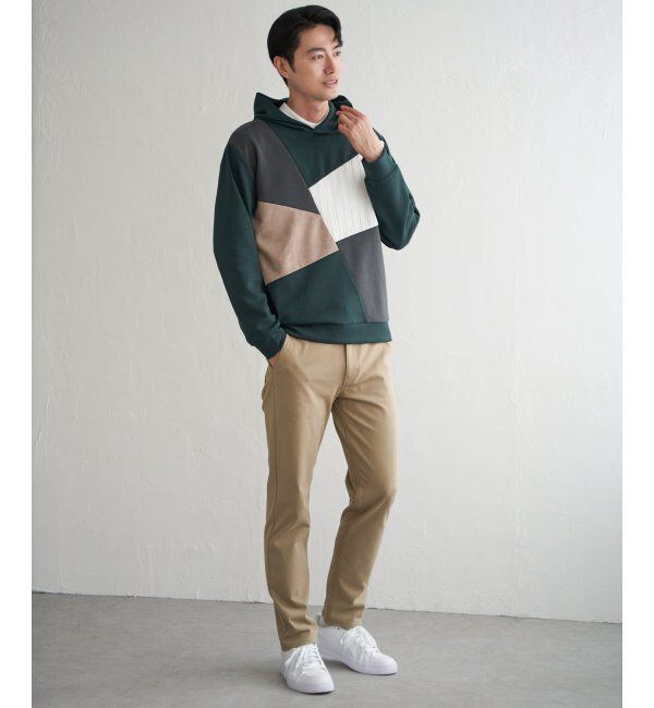 ikka「ブロックスダンボールプルパーカ」|パーカー|