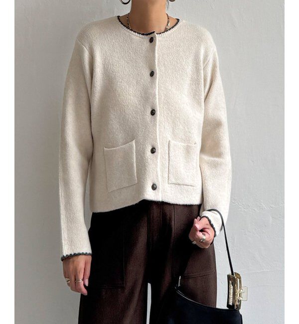 Lbc with Life「配色ポケットショートカーディガン」|カーディガン|