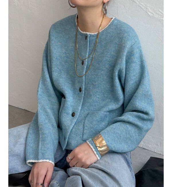 Lbc with Life「配色ポケットショートカーディガン」|カーディガン|