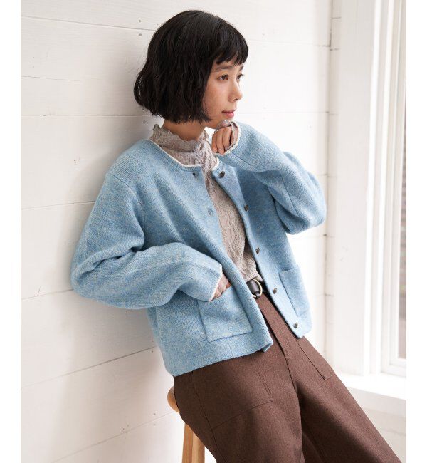 Lbc with Life「配色ポケットショートカーディガン」|カーディガン|