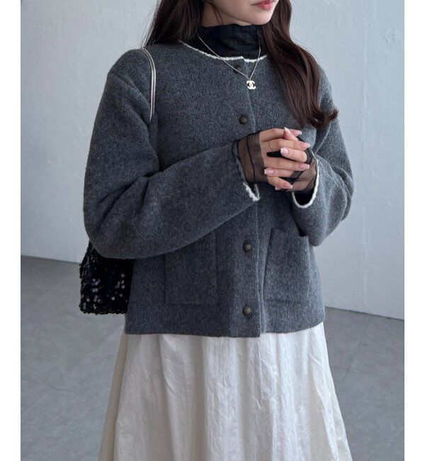 Lbc with Life「配色ポケットショートカーディガン」|カーディガン|