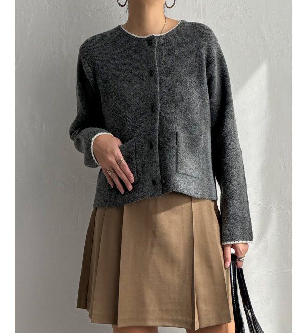 Lbc with Life「配色ポケットショートカーディガン」|カーディガン|